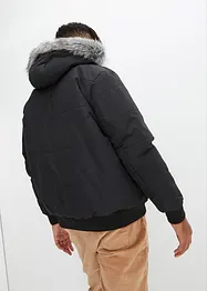Outdoor jas in bomberstijl met capuchon met imitatiebont, bonprix
