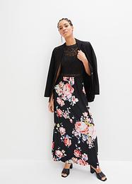 Maxi jurk met bloemenprint en kant, BODYFLIRT boutique