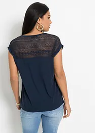 Shirt met kant in een viscosemix, bonprix