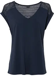 Shirt met kant in een viscosemix, bonprix