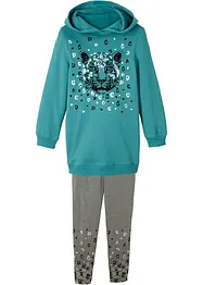 Meisjes hoodie en legging (2-dlg. set) van een katoenmix, bonprix