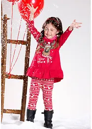 Meisjes kerstshirt en legging (2-dlg. set), bonprix