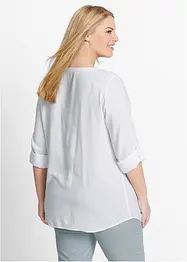 Blouse met lange mouwen en V-hals van vloeiende viscose, bonprix