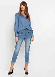 Slim fit jeans met mid waist, cropped, bonprix