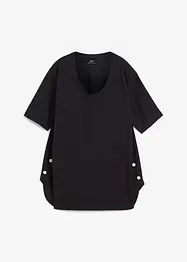 T-shirt met knoopdetail opzij van biologisch katoen, bonprix