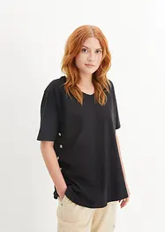 T-shirt met knoopdetail opzij van biologisch katoen, bonprix