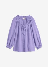Wijde blouse in A-lijn met structuur en ruches, bpc bonprix collection