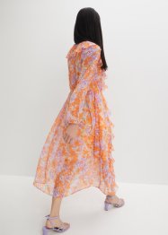 Chiffon jurk met volants van gerecycled polyester, bpc selection