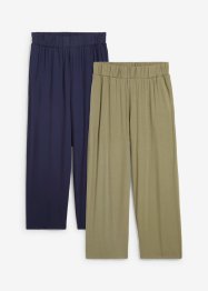 Wijde 7/8 shirtbroek met high waist comfortband (set van 2), bpc bonprix collection
