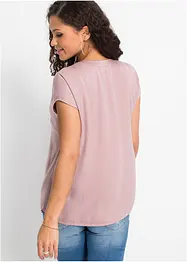 Soepelvallende, satijnen blouse met oversized schouders, bonprix