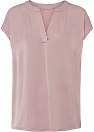 Soepelvallende, satijnen blouse met oversized schouders, bonprix