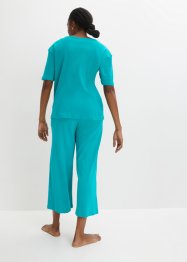 Geribde pyjama met culotte (2-dlg. set), bpc bonprix collection