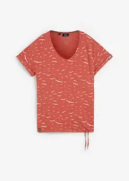 Gedessineerd T-shirt met strikkoordjes, bonprix