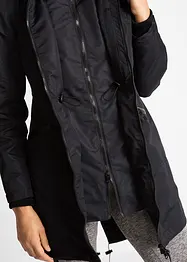 Lange outdoor jas met capuchon in layerlook, waterdicht, bonprix