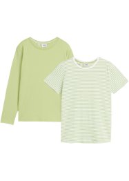 Meisjes T-shirt en longsleeve van biologisch katoen (2-dlg. set), bpc bonprix collection