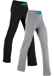 Katoenen sportbroek, bootcut (set van 2), bonprix