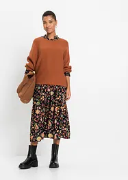 Geribde oversized trui van viscosemix, bonprix