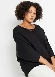 Geribde oversized trui van viscosemix, bonprix