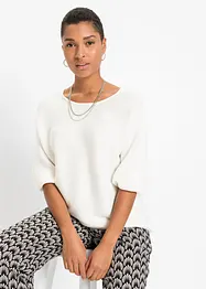 Geribde oversized trui van viscosemix, bonprix