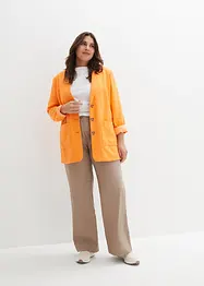 Geweven broek met linnen en comfortband, bonprix