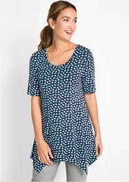 Puntig toelopend shirt, halflange mouw van een zachte viscosemix, bonprix