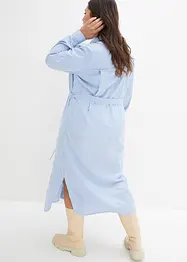Gestreepte blousejurk met strikceintuur, bonprix