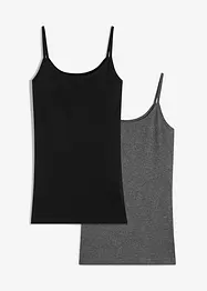 Spaghetti top van katoen (set van 2), bonprix