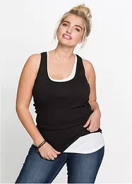 Geribde tanktop (set van 2), bonprix