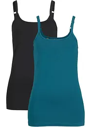 Lange spaghetti top met biologisch katoen (set van 2), bonprix