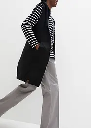 Lange sweat bodywarmer met capuchon, bonprix