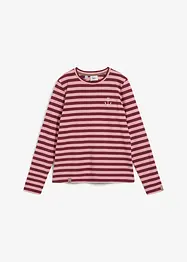 Gestreepte longsleeve met borduursel, bonprix