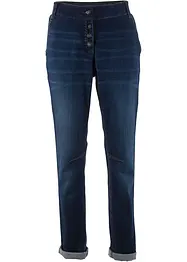 Stretch boyfriend jeans mid waist, met comfortabele band, bonprix