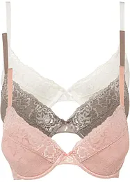 Push up bh met fijn kant (set van 3), bonprix