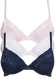 Push up bh met fijn kant (set van 3), bonprix