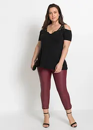 Cold shoulder shirt met kant, bonprix