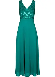 Maxi jurk met pailletten en borduursel, bonprix