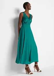 Maxi jurk met pailletten en borduursel, bonprix