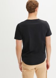 T-shirt met V-hals van biologisch katoen, slim fit, RAINBOW