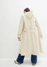 Kuitlange jas in trenchcoat stijl met afneembare capuchon, bonprix