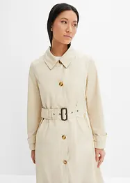 Kuitlange jas in trenchcoat stijl met afneembare capuchon, bonprix