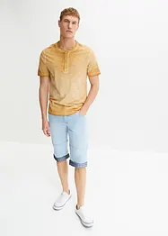 Henley shirt van biologisch katoen in washed out look, bonprix