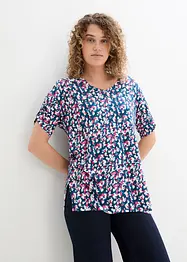 Jersey-linnen shirt met plooitjes, bonprix