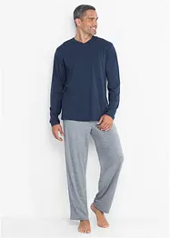 Pyjama met V-hals en lange mouwen, bonprix