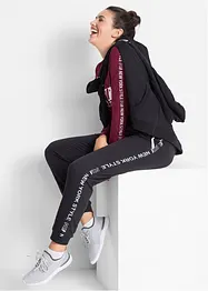 Sweatpants met tapes en statement print, bonprix