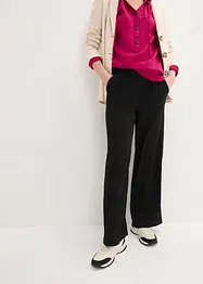 Wijde broek van gestructureerde jersey, high waist, bonprix