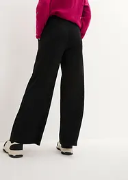 Wijde broek van gestructureerde jersey, high waist, bonprix