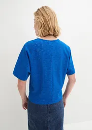 Vleermuisshirt met broderie anglaise, bonprix