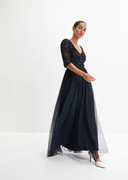 Maxi jurk met paillettenborduursel, bonprix