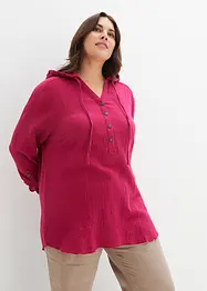 Mousseline blouse met capuchon, bonprix