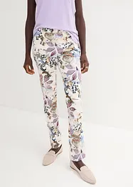 Stretch broek met bloemenprint, bonprix